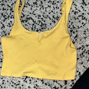 garage small v line cut crop top